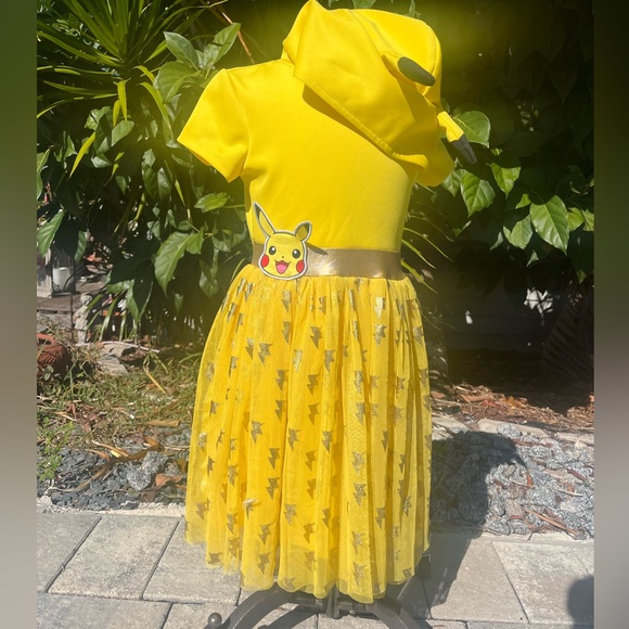 Pokemon Other - Pikachu girls 7/8 Dress with hood. Worn once.